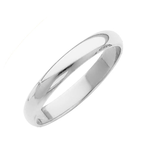 14K White Gold 2 mm Plain Wedding Band