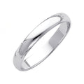 14K White Gold 3 mm Plain Wedding Band