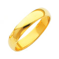 14K Yellow Gold 4 mm Plain Wedding Band