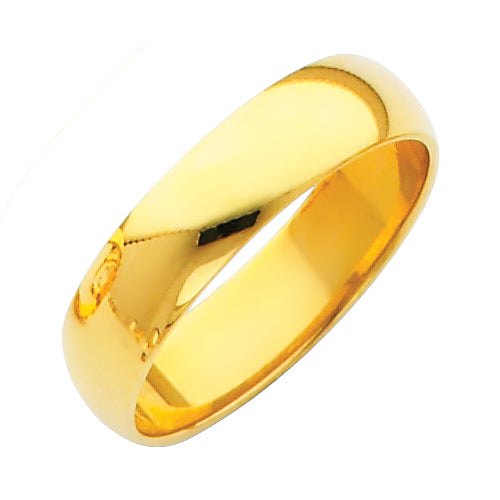 14K Yellow Gold 5 mm Plain Wedding Band