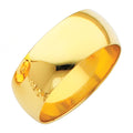 14K Yellow Gold 8 mm Plain Wedding Band