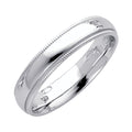 14K White Gold 4 mm Traditional Comfort Fit Milgrain Wedding Band