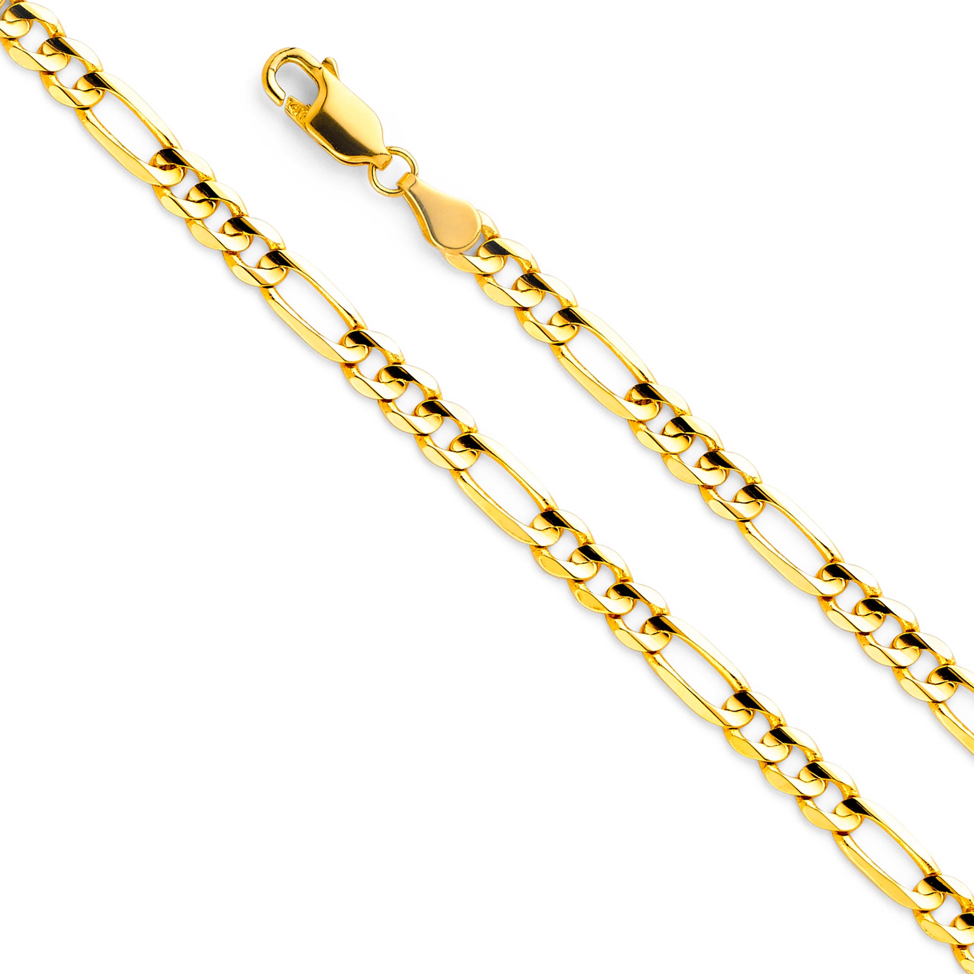 14K Yellow Gold 120(4.5 mm) Lit Figaro 3+1