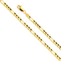 14K Yellow Gold 100(3.8 mm) Lit Figaro 3+1