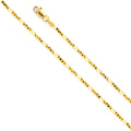 14K Yellow Gold 050(2.0 mm) Lit Figaro 3+1