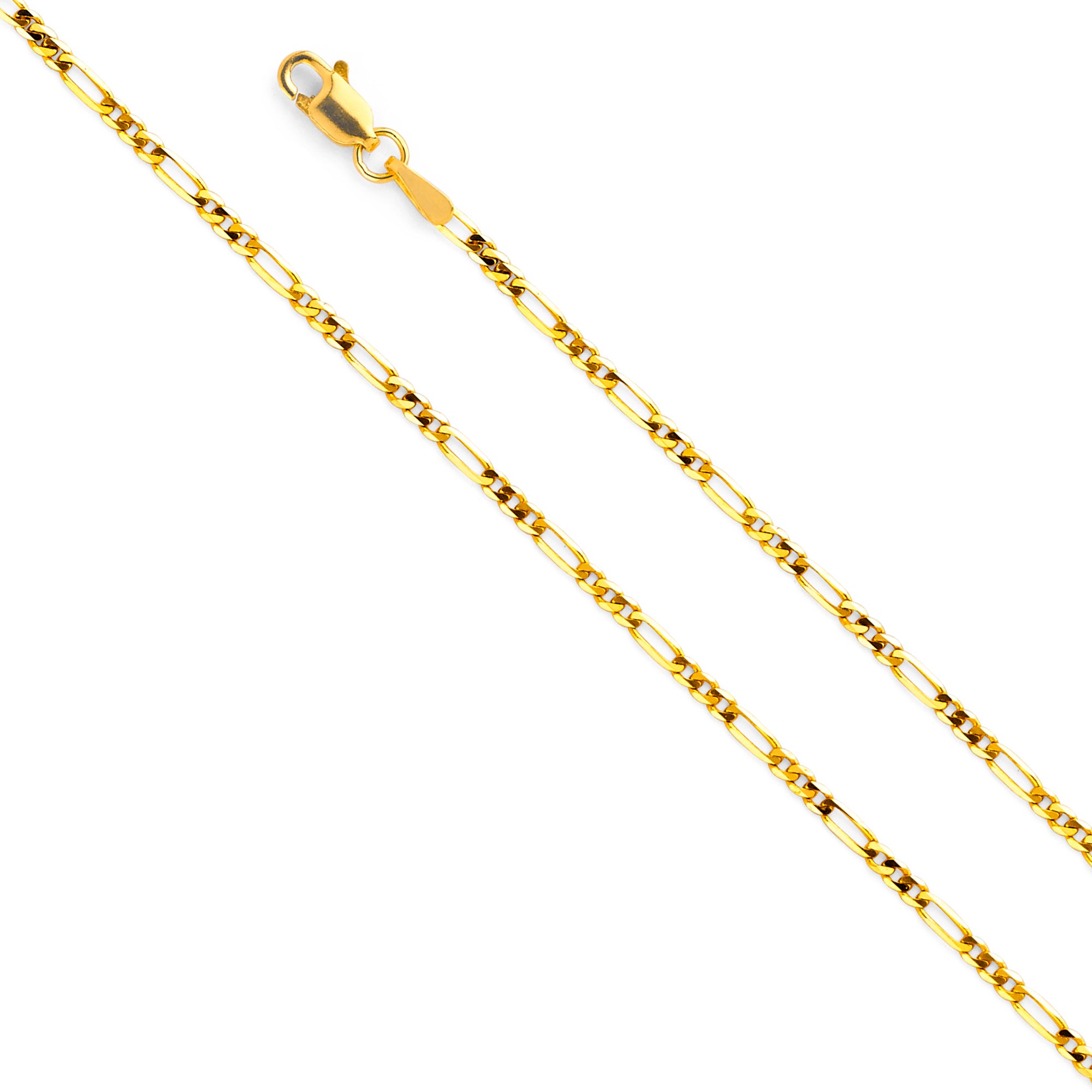 14K Yellow Gold 050(2.0 mm) Lit Figaro 3+1