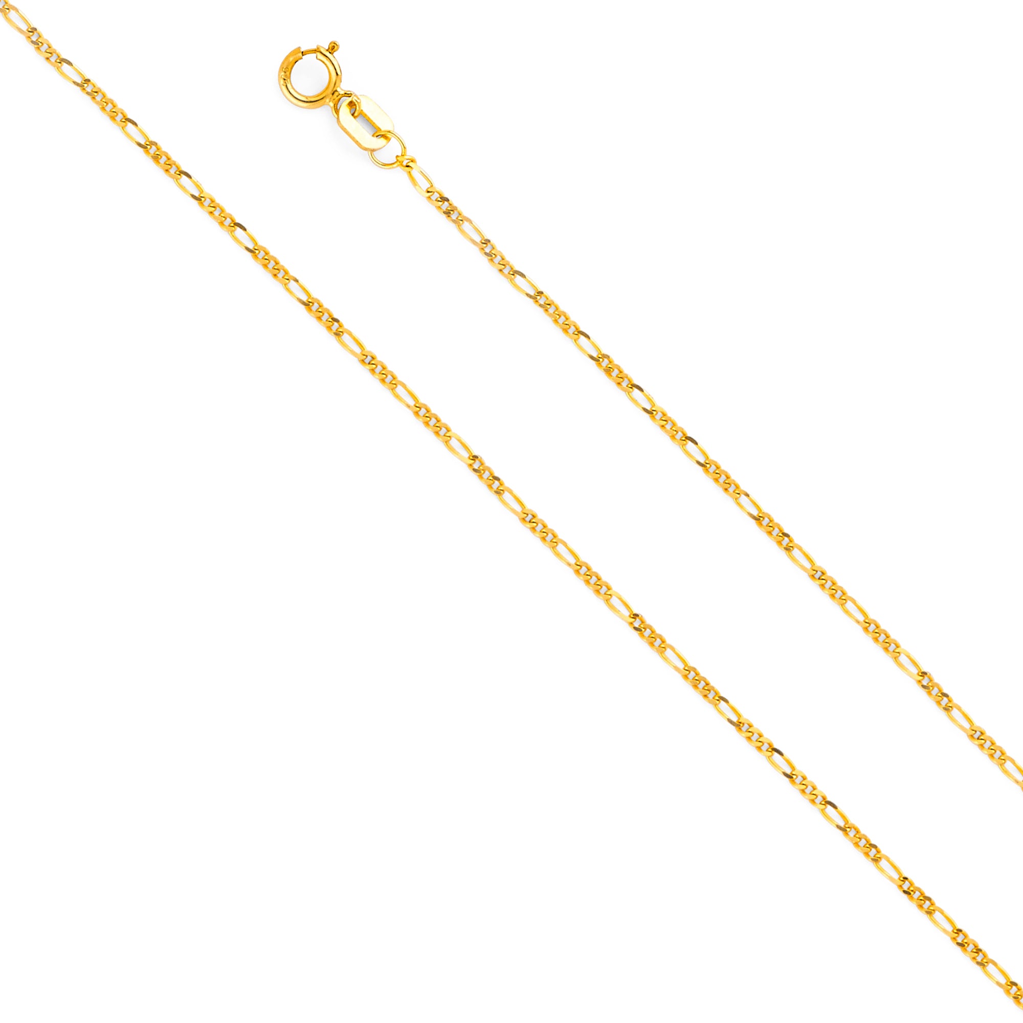 14K Yellow Gold 035(1.3 mm) Lit Figaro 3+1
