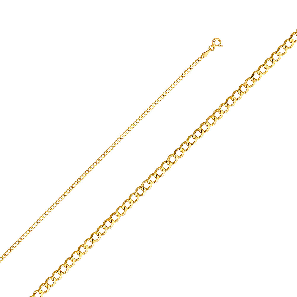 14K Yellow Gold 050(2.0 mm) Light Curb