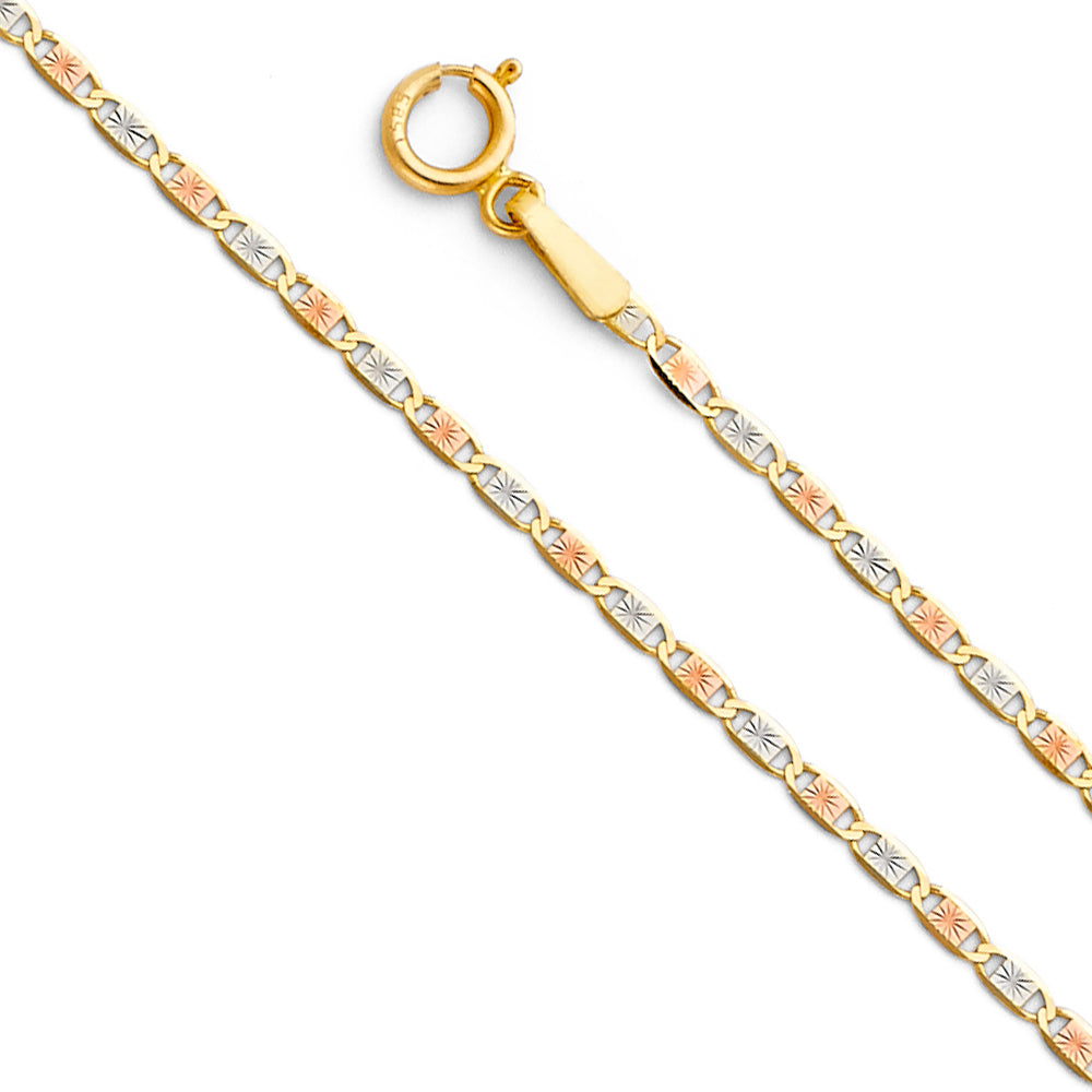 14K Yellow White Rose Gold 030(1.5 mm) Star Diamond Cut Valentino
