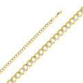 14K Two Tone Gold 150(5.7 mm) Curb Concave Wp
