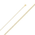 14K Two Tone Gold 050(2.0 mm) Light Curb Wp