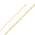 14K Yellow Gold 050(2.1 mm) Hollow Figaro 3+1