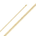 14K Two Tone Gold 080(3.5 mm) Hollow Curb Wp Chain