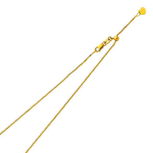 14K Yellow Gold 0.8 mm Adjust. Box Chain