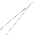 14K White Gold 0.8 mm Adj. Diamond Cut Square Whaet Chain