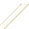 14K Yellow Gold 025(1.0 mm) Square Diamond Cut Wheat Chain