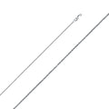 14K White Gold 020(0.8 mm) Square Diamond Cut Wheat Chain