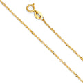 14K Yellow Gold 016(0.9 mm) Singapore Chain
