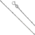14K White Gold 020(1.1 mm) Singapore Chain