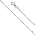 14K White Gold 016(0.9 mm) Singapore Chain
