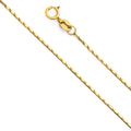 14K Yellow Gold 024(1.0 mm) Diamond Cut Snail Chain
