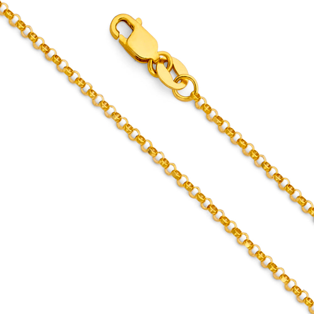 14K Yellow Gold 1.6 mm Round Rolo Chain