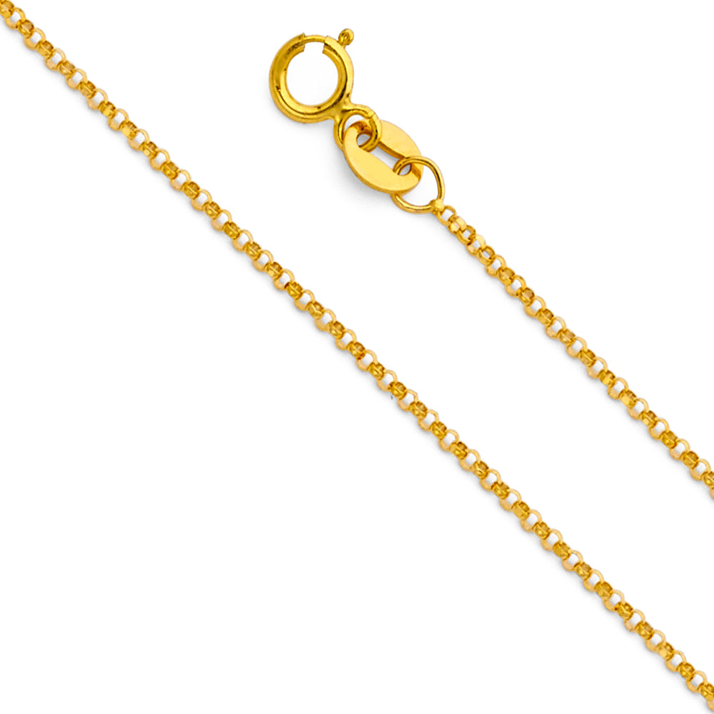 14K Yellow Gold 1.2 mm Round Rolo Chain
