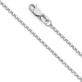 14K White Gold 1.6 mm Round Rolo Chain