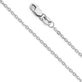 14K White Gold 1.6 mm Side Cut Oval Rolo