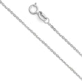 14K White Gold 1.2 mm Side Cut Oval Rolo