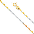 14K Yellow White Rose Gold 1.7 mm Plated Twist Mirror Chain