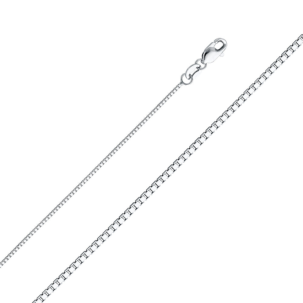 14K White Gold 0.8 mm Box Chain