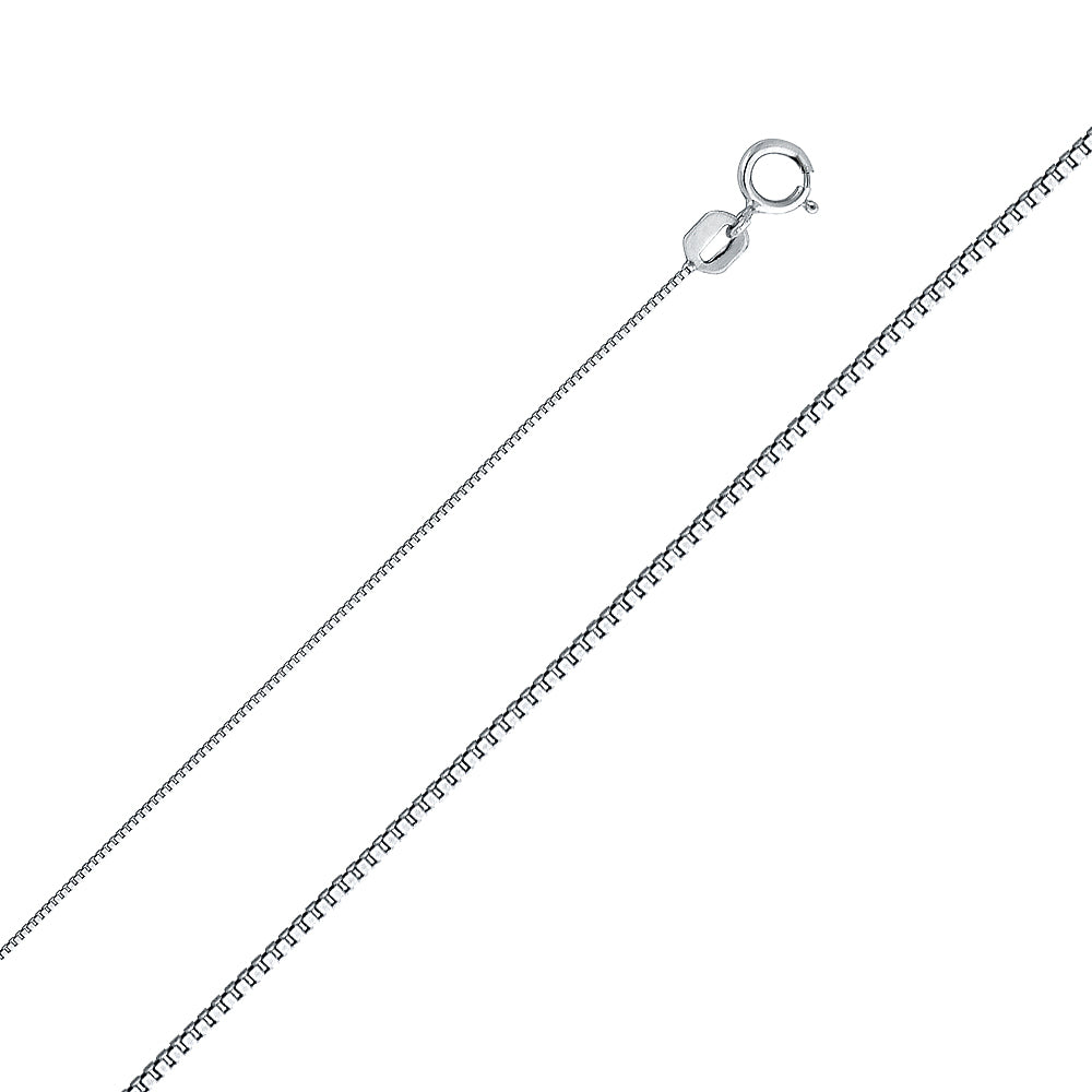14K White Gold 0.5 mm Box Chain