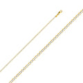 14K Two Tone Gold 050(2.0 mm) Flat Mariner Wp