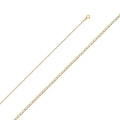 14K Two Tone Gold 040(1.5 mm) Flat Mariner Wp