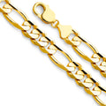 14K Yellow Gold Figaro 3+1 280 Concave