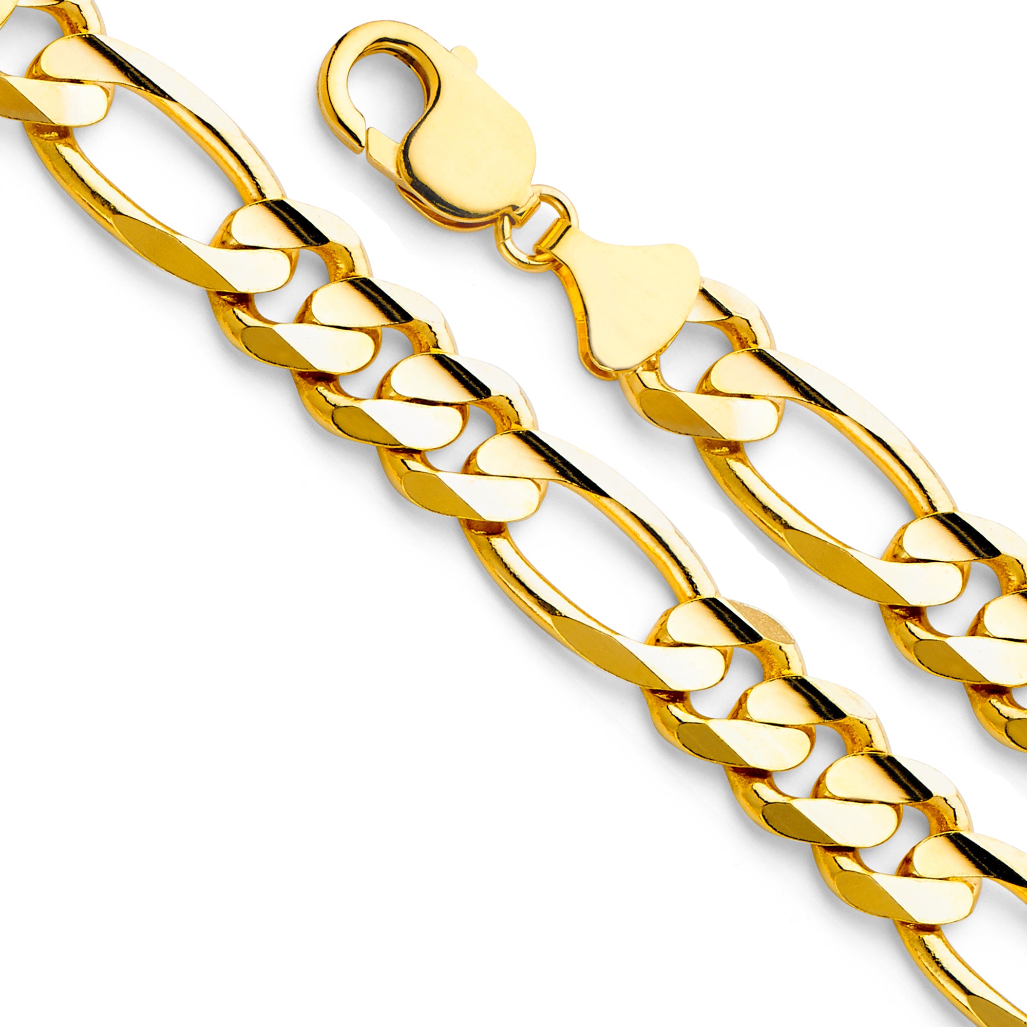 14K Yellow Gold Figaro 3+1 280 Concave