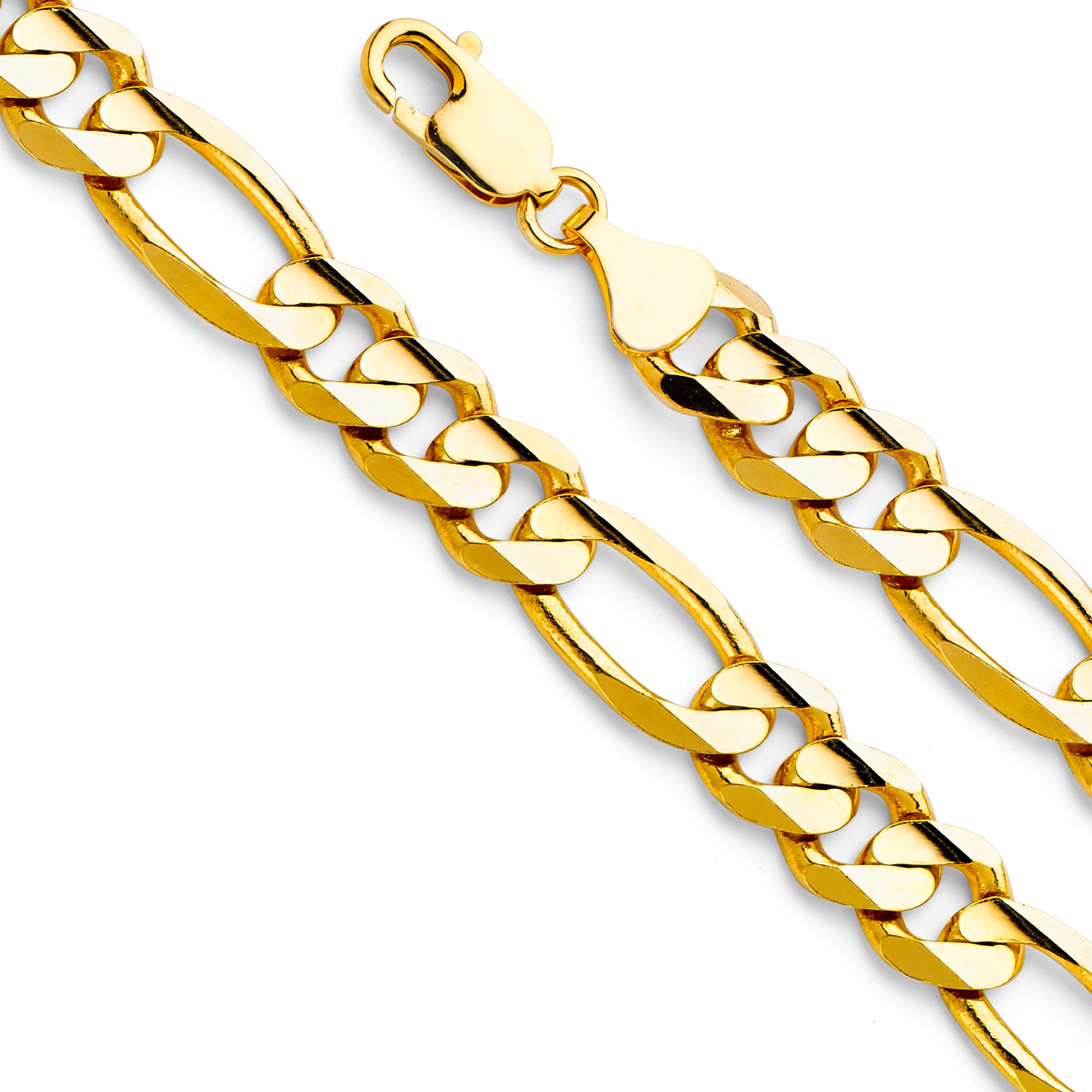 14K Yellow Gold Figaro 3+1 250 Concave