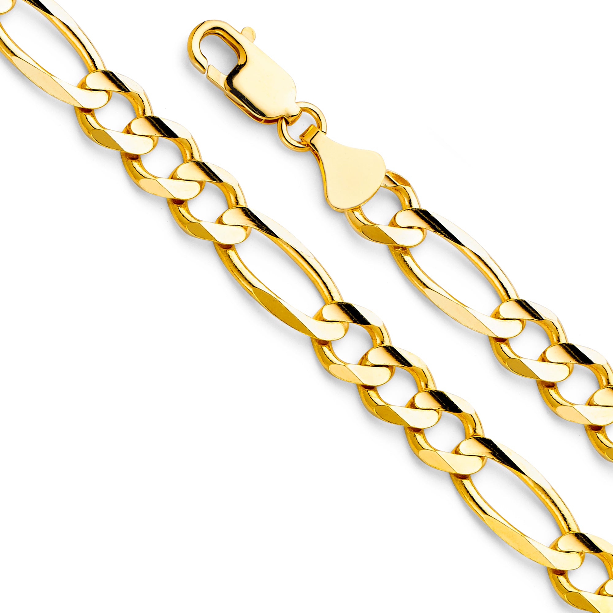 14K Yellow Gold Figaro 3+1 210 Concave
