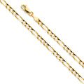 14K Yellow Gold Figaro 3+1 100 Concave