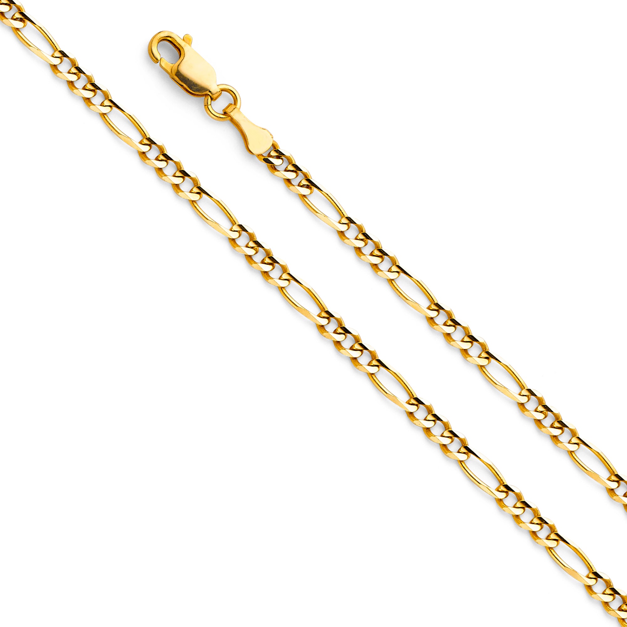 14K Yellow Gold Figaro 3+1 80 Concave