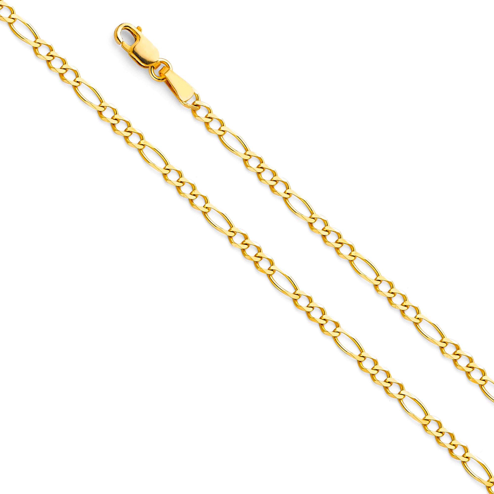 14K Yellow Gold Figaro 3+1 60 Concave