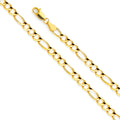 14K Yellow Gold Figaro 3+1 120 Open