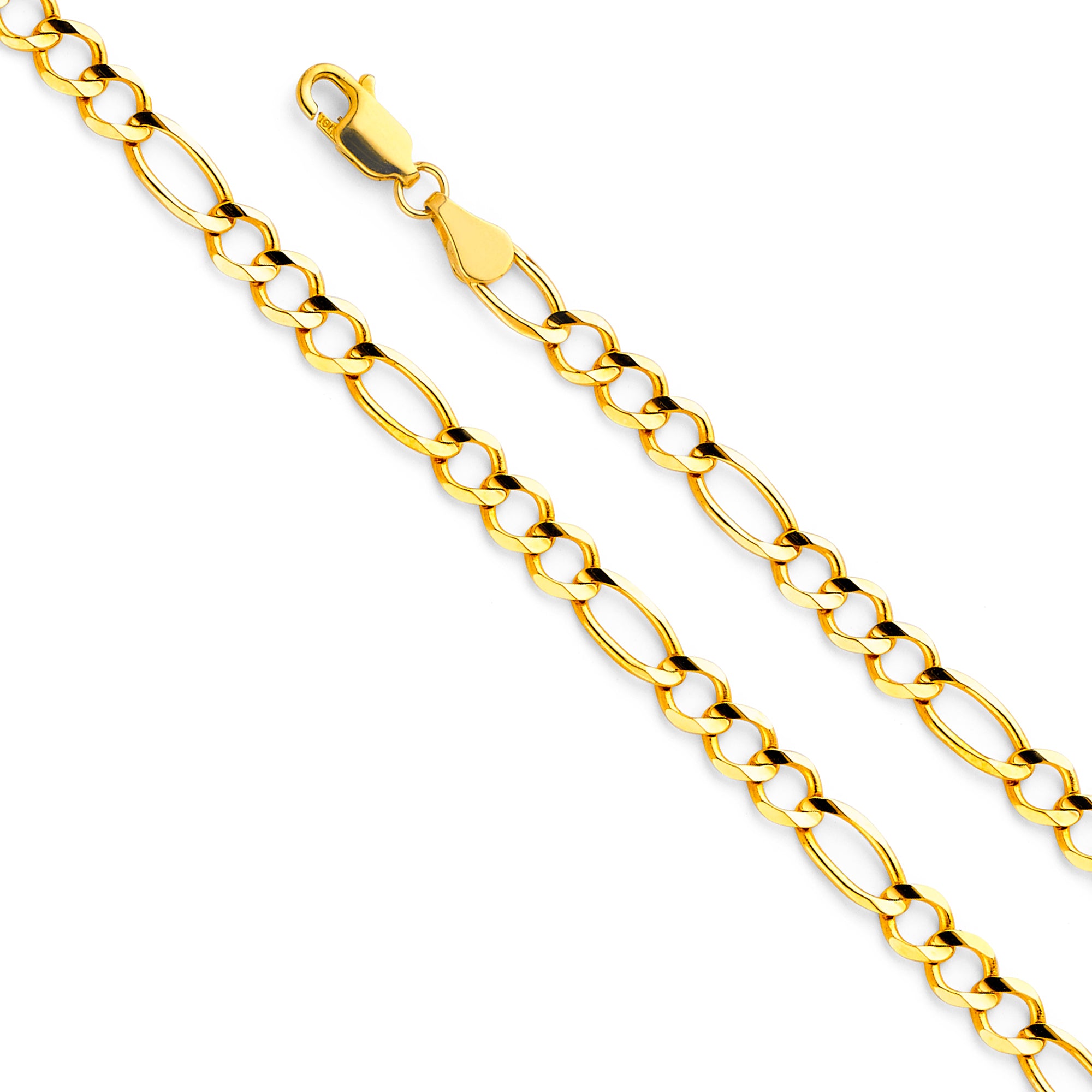 14K Yellow Gold Figaro 3+1 120 Open