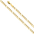 14K Yellow Gold Figaro 3+1 100 Open