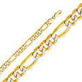 14K Two Tone Gold Figaro 3+1 250 Wp