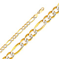 14K Two Tone Gold Figaro 3+1 210 Wp