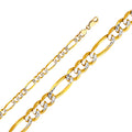 14K Two Tone Gold Figaro 3+1 180 Wp