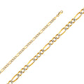 14K Two Tone Gold Figaro 3+1 100 Wp