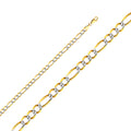 14K Two Tone Gold Figaro 3+1 120 Open Wp
